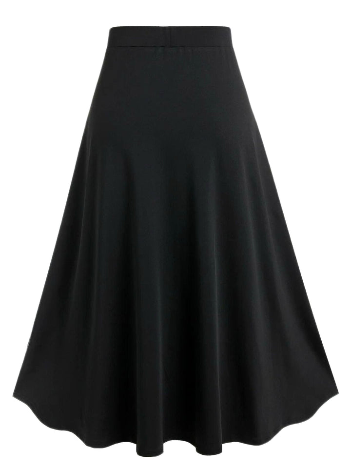 1970s Colorblock Lace-Up High-Waist Skirt - vintage skirt, retro style