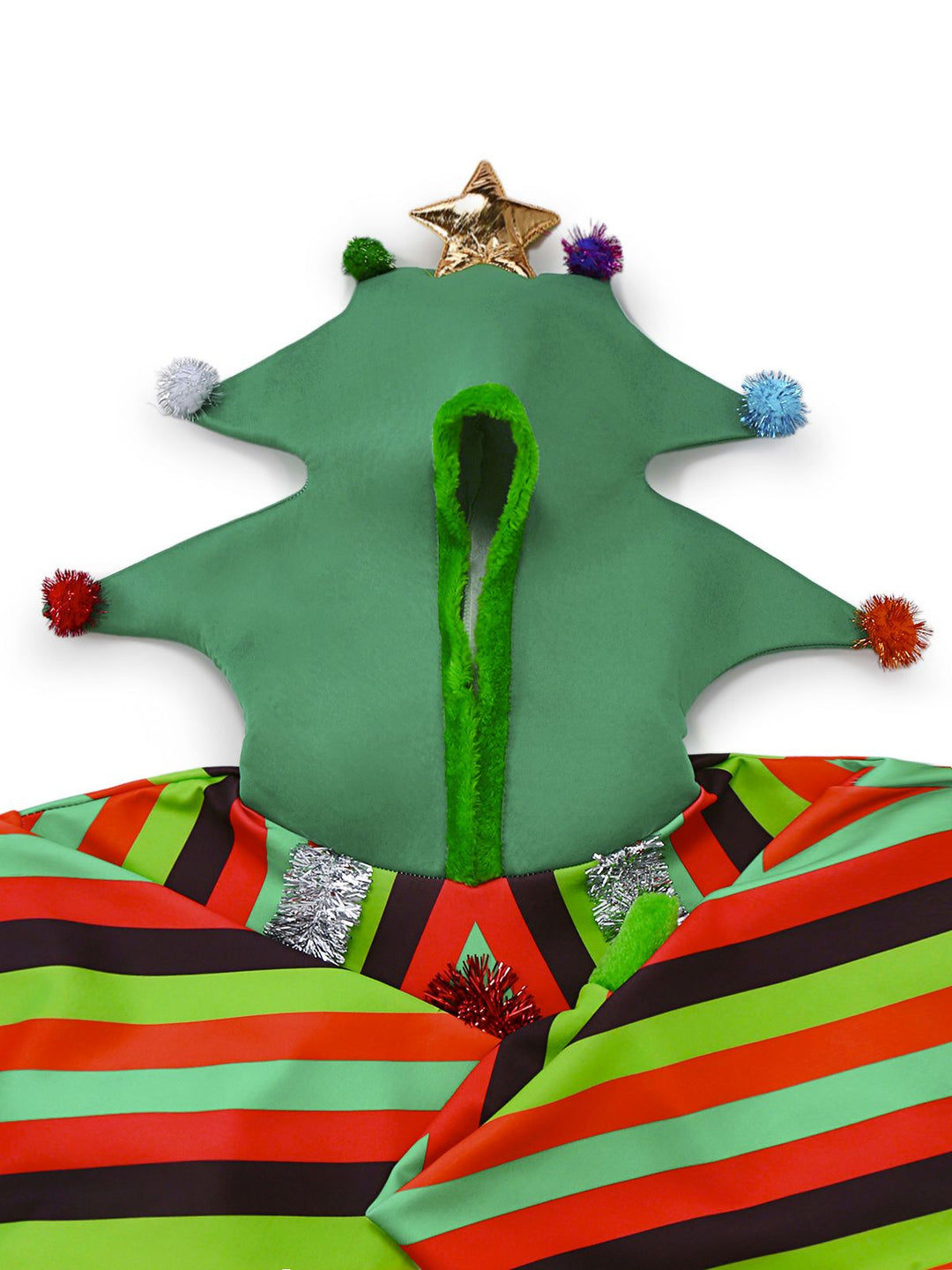 1970s Colorful Christmas Tree 3D Embellished Hoodie Sweater - vintage fashion, retro style
