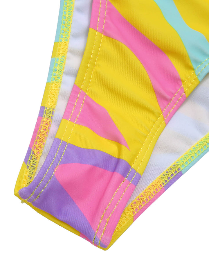 1970s Colorful Halter Bikini Set &amp; Cover-Up, vintage swimsuit, pin-up swimwear - perfect for women who love vintage and retro fashion