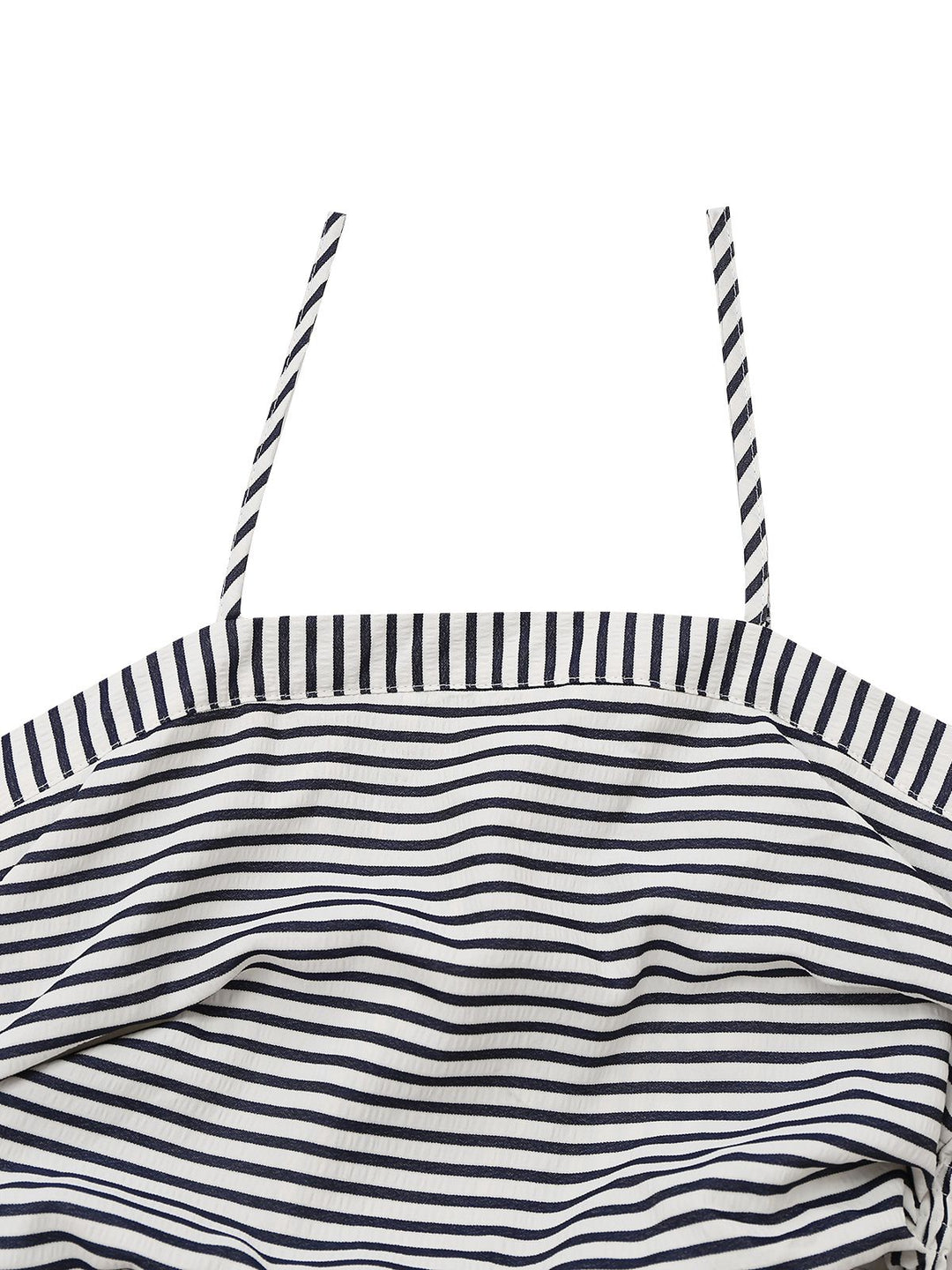 Black&amp;White 1970s Striped Ruched Spaghetti Strap Dress - vintage dress, retro fashion, classic black
