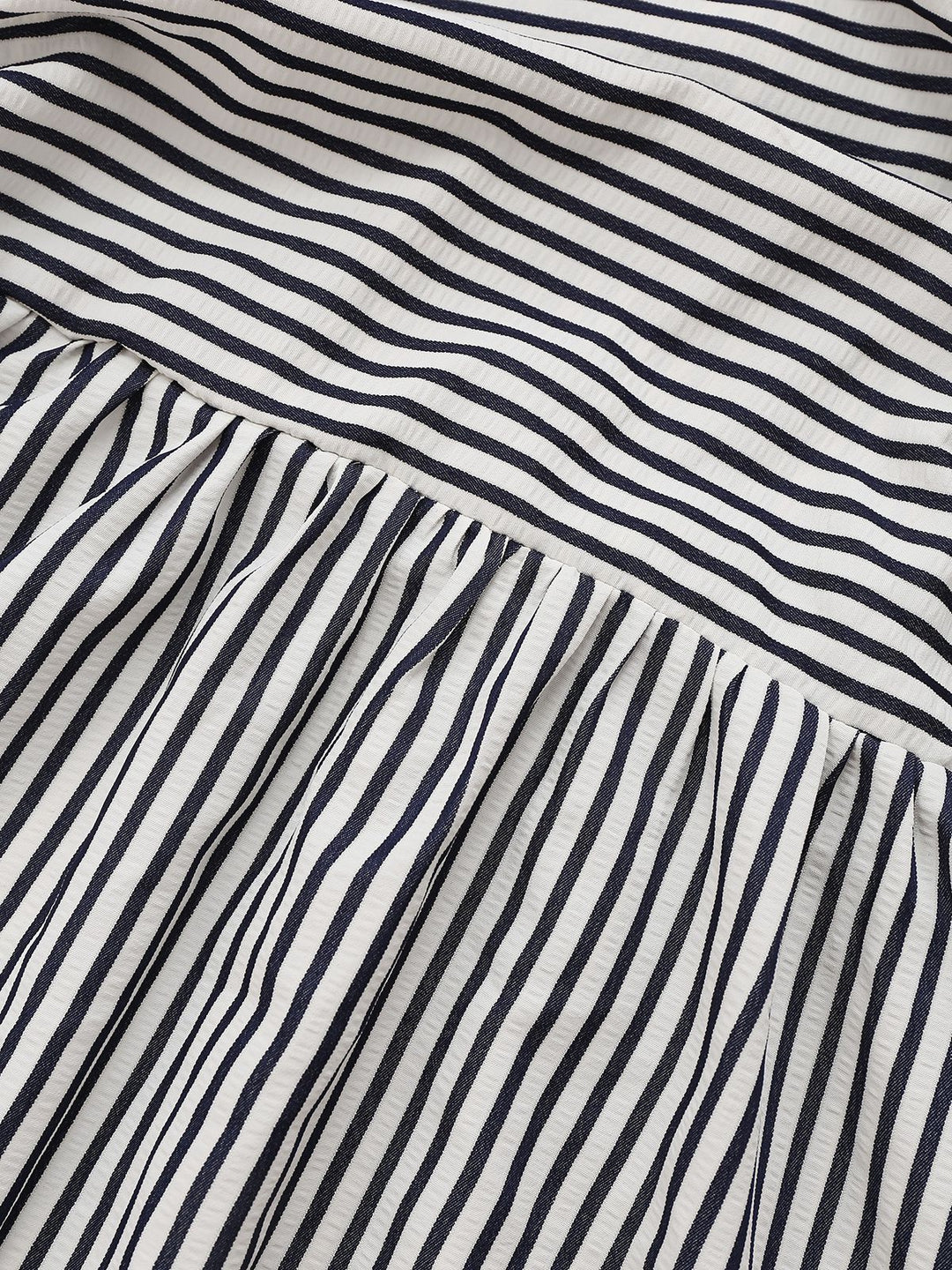 Black&amp;White 1970s Striped Ruched Spaghetti Strap Dress - vintage dress, retro fashion, classic black