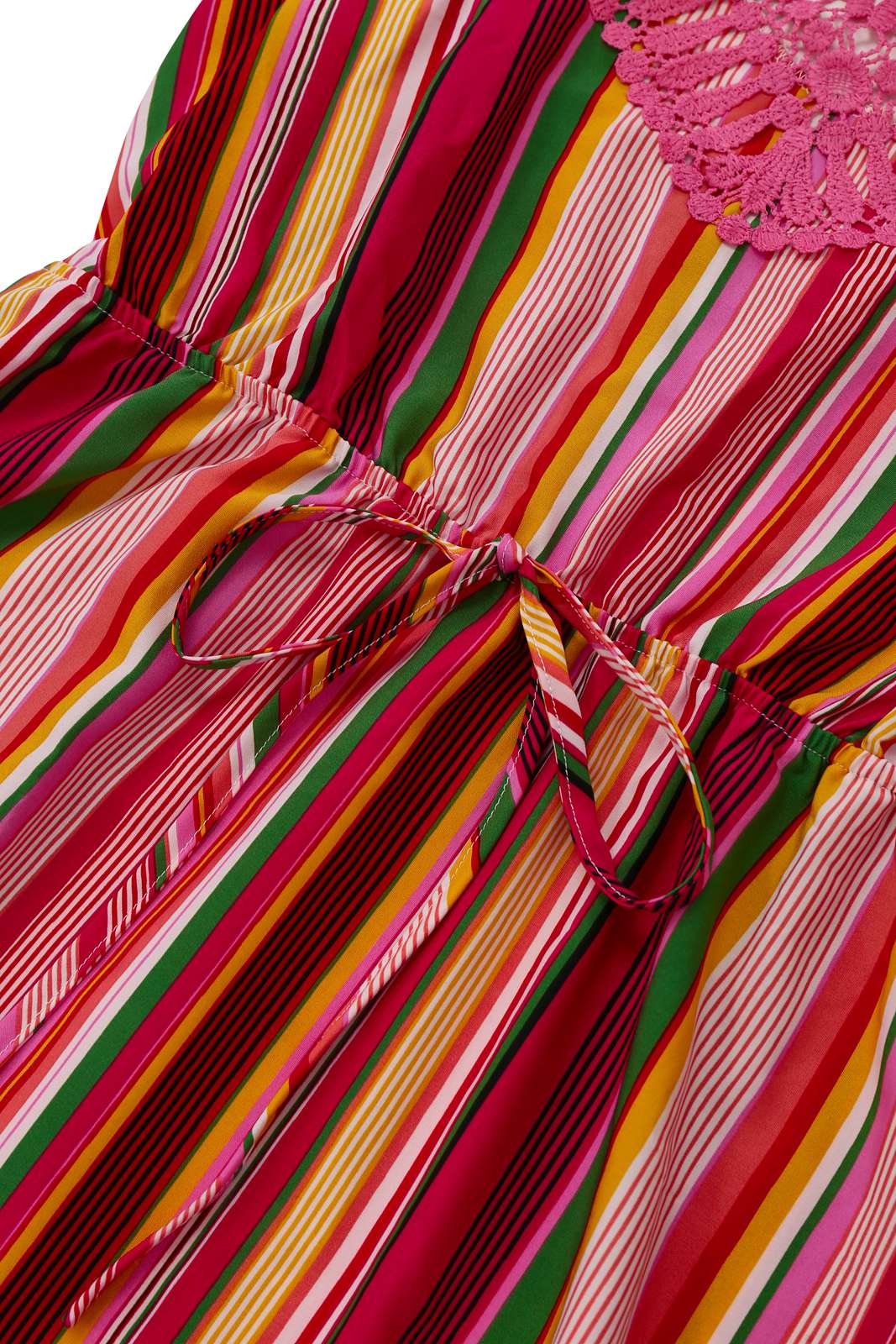 Multicolor 1970s Halter Rainbow Stripes Patchwork Dress - vintage dress, retro fashion