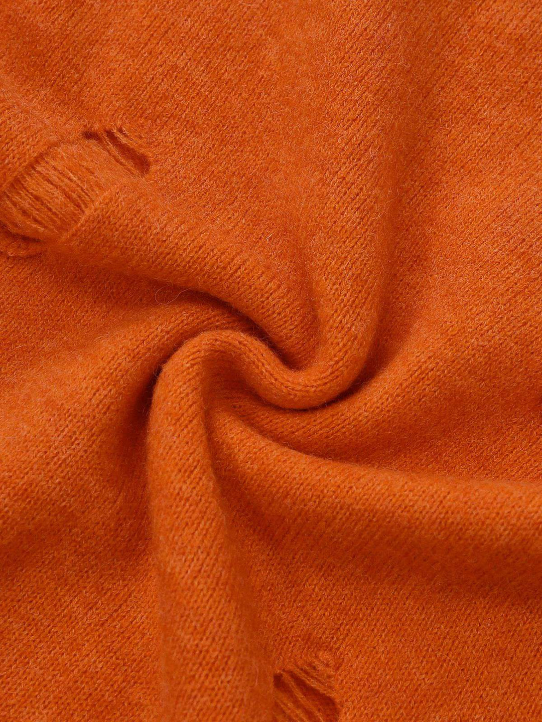 Orange 1970s Halloween Distressed Pumpkin Knit Hoodie Dress - vintage dress, retro fashion