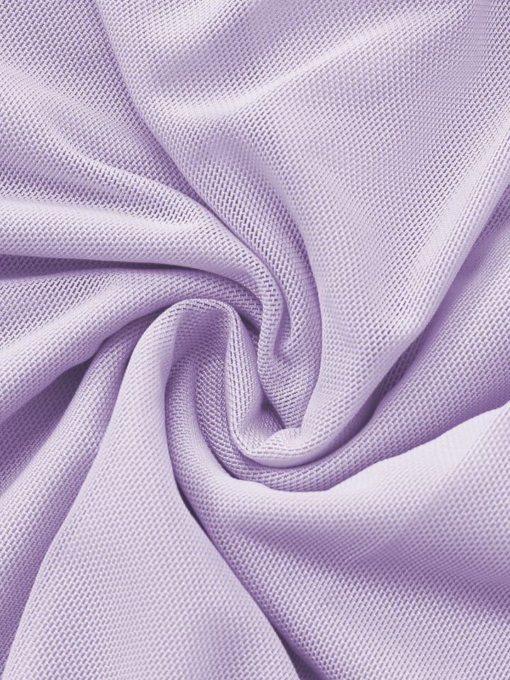 Purple 1970s Mesh One-Shoulder Ruffled Asymmetrical Dress - vintage dress, retro fashion