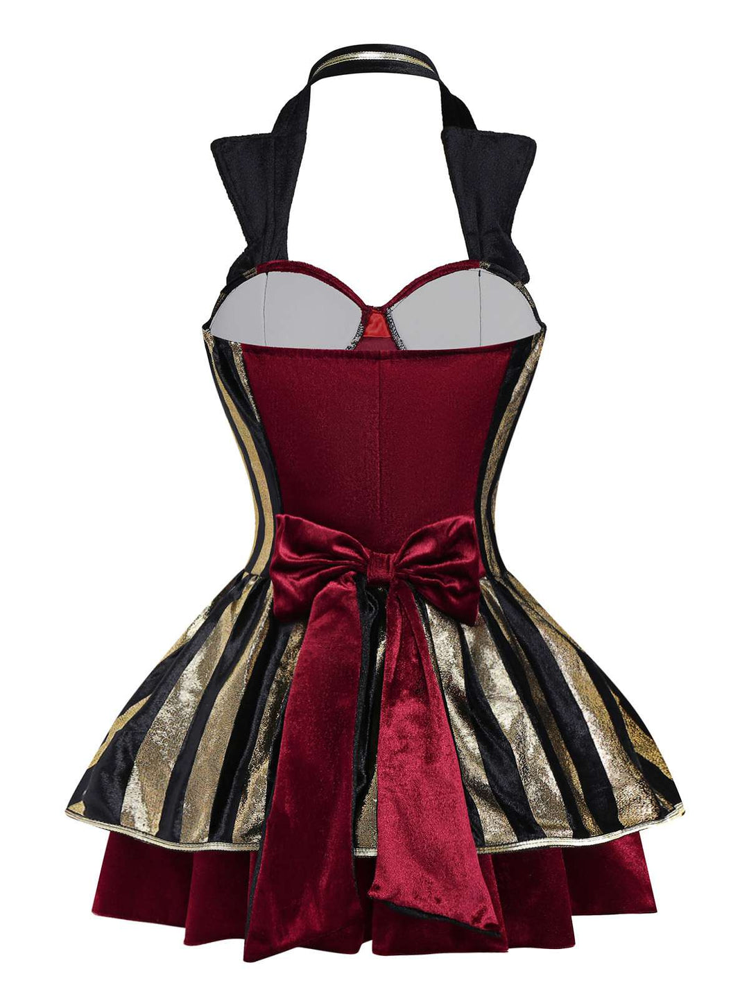 Wine Red 1970s Halloween Velvet Pirate Captain Dress - vintage dress, retro fashion, elegant red