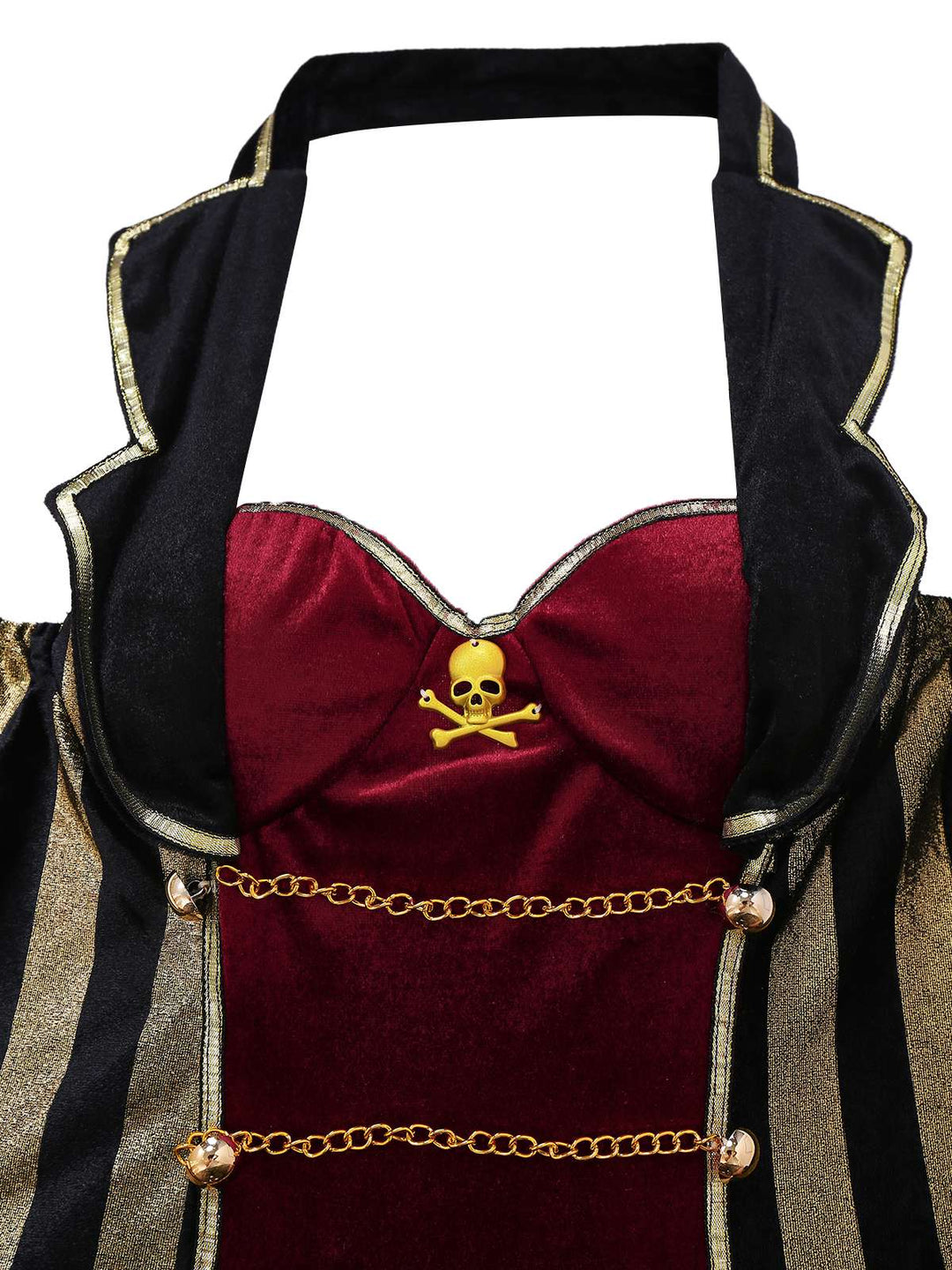 Wine Red 1970s Halloween Velvet Pirate Captain Dress - vintage dress, retro fashion, elegant red