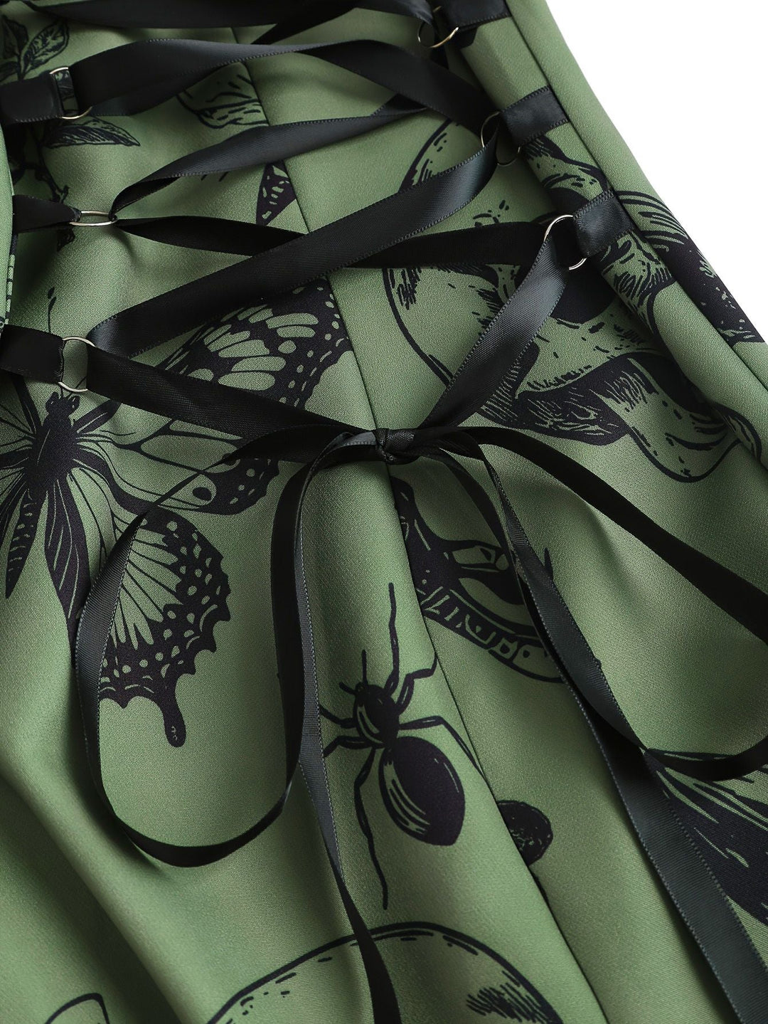 1970s Floral Steampunk Zipper Dress - vintage dress, retro fashion