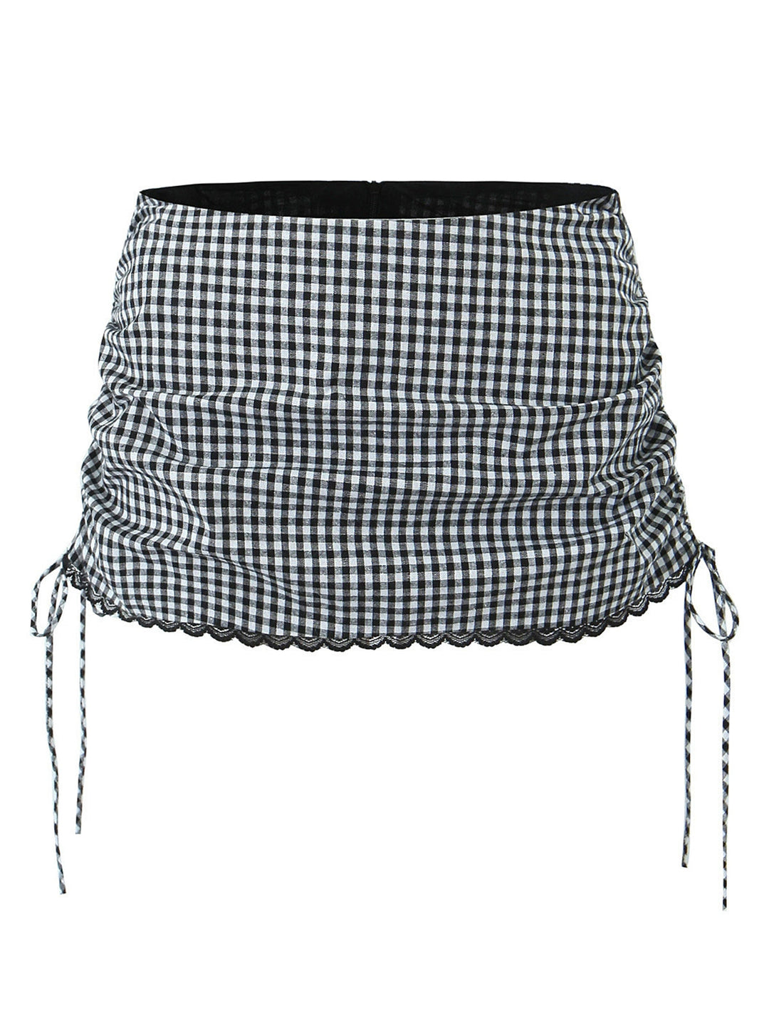1970s Gingham Plaid Lace Bow Skirt - vintage skirt, retro style for vintage lovers