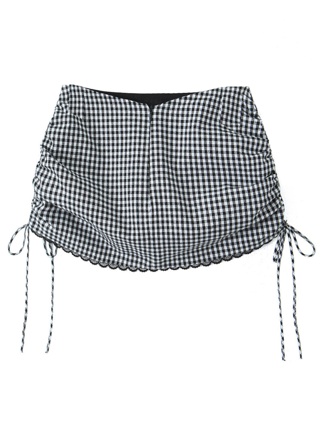 2PCS 1950s Gingham Plaid Lace-Up Crop Camisole &amp; Skirt - vintage skirt, retro style for vintage lovers