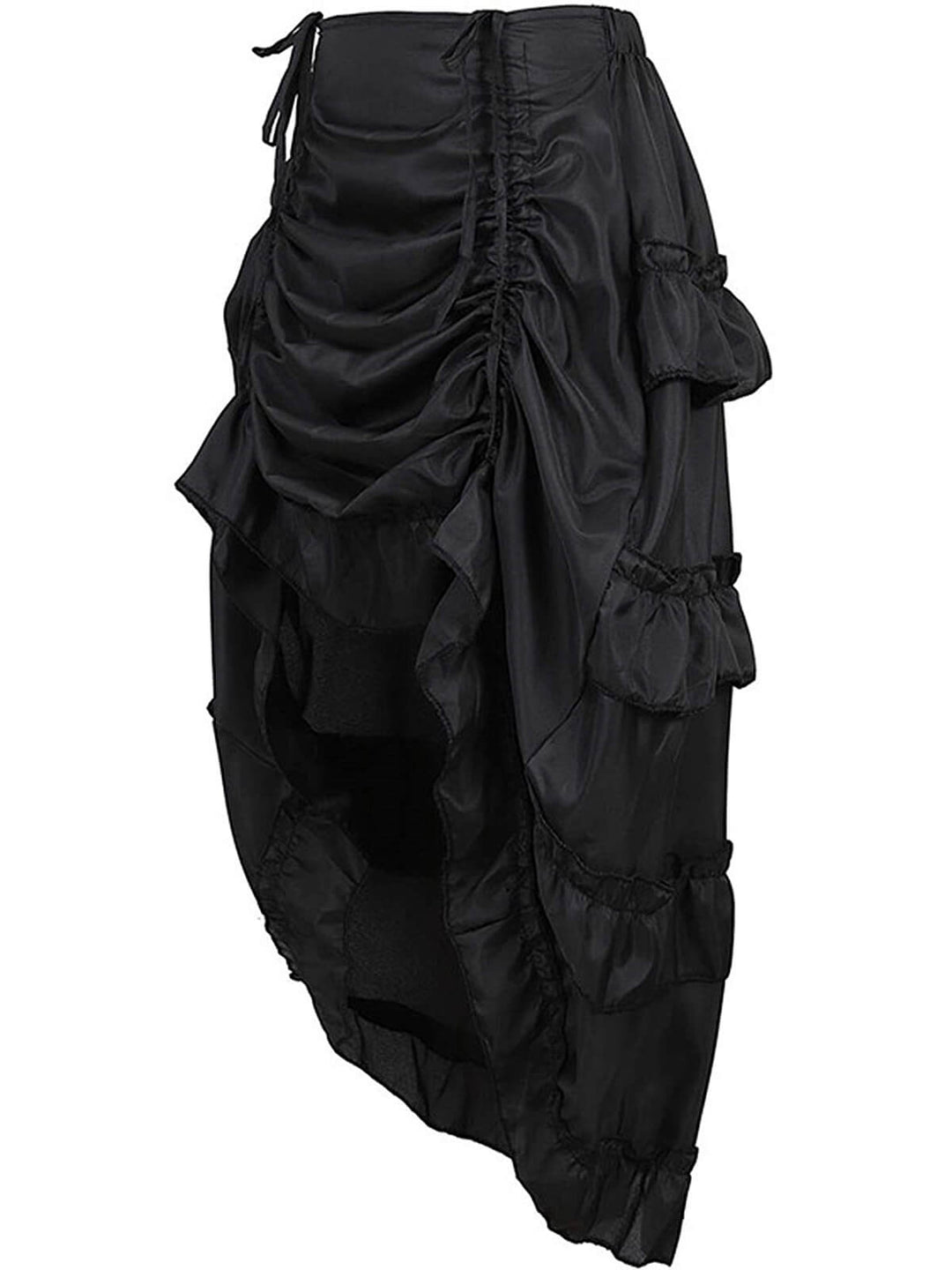 1970s Gothic Steampunk Wrinkle High Low Hem Skirt — because 1970s glamour deserves an encore