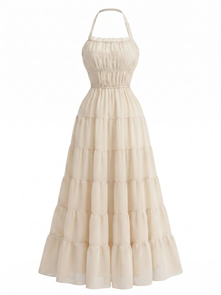 Elegant 1950s Vintage Halter Dress 5
