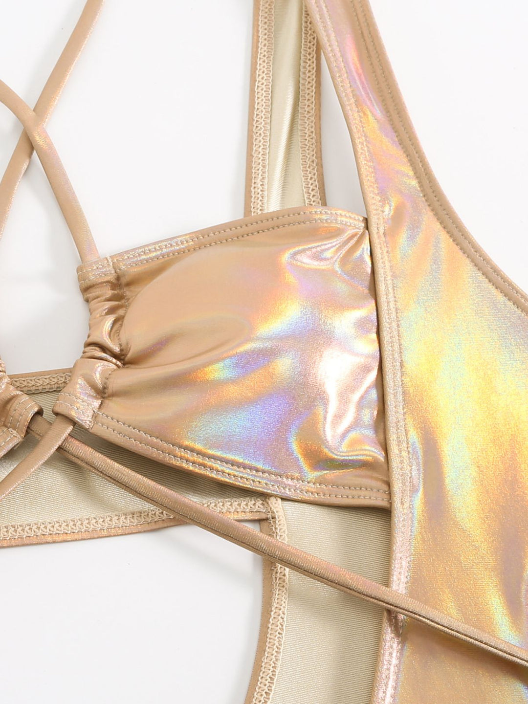 1970s Halter Cut-Out Metallic One-Piece Swimsuit, vintage swimsuit, pin-up swimwear - perfect for women who love vintage and retro fashion