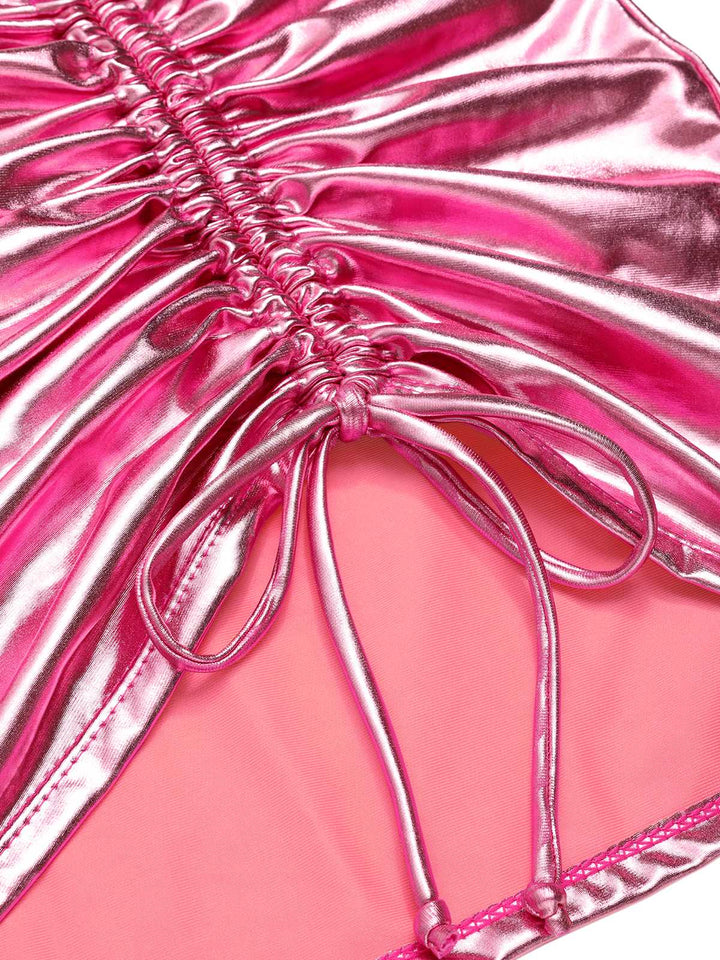 1970s Halter Metallic Bikini &amp; Ruched Cover-Up — because 1970s glamour never goes out of style