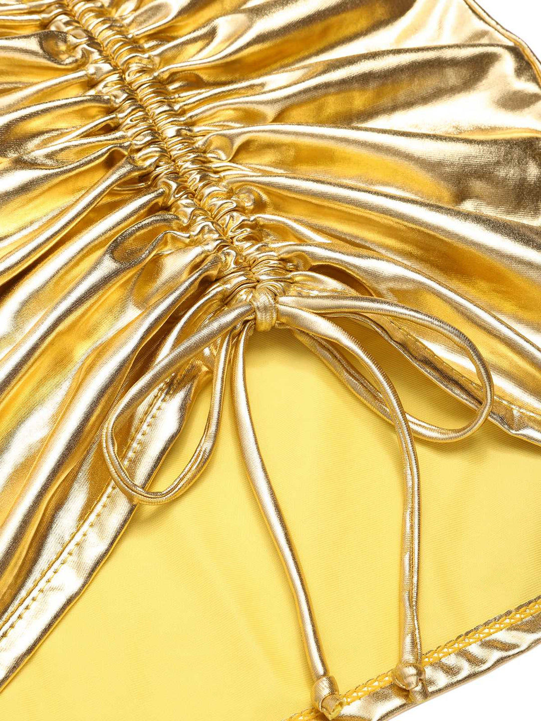 1970s Halter Metallic Bikini &amp; Ruched Cover-Up — because 1970s glamour never goes out of style