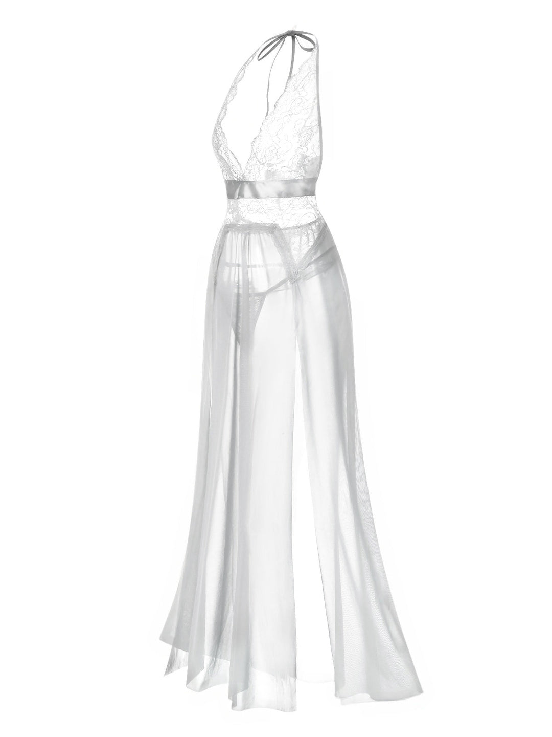Halter Sheer Lace Slit | | vintage dress, retro fashion