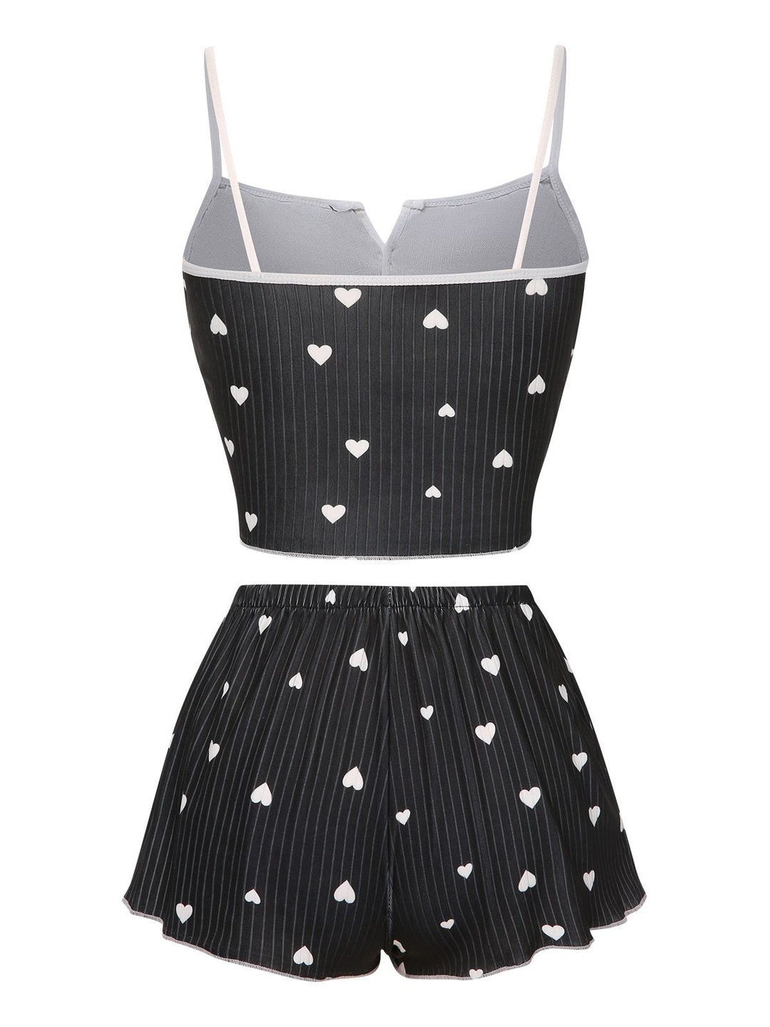 Heart Bow Spaghetti Strap Pajamas, vintage pajamas, retro nightwear - perfect for women who love vintage and retro fashion