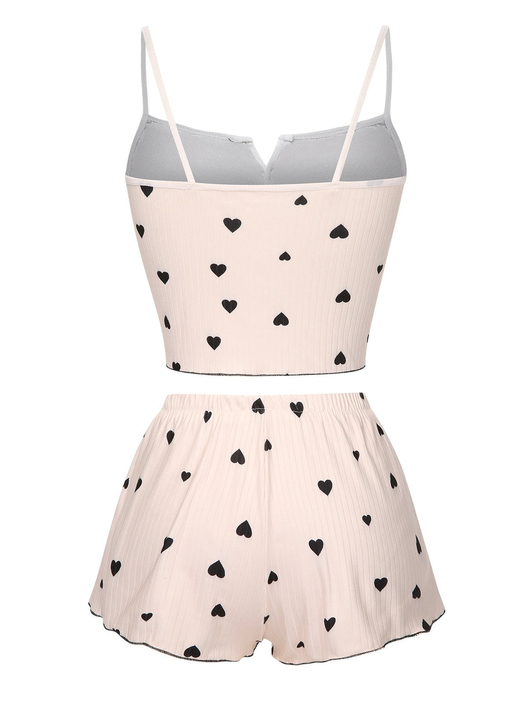 Heart Bow Spaghetti Strap Pajamas, vintage pajamas, retro nightwear - perfect for women who love vintage and retro fashion