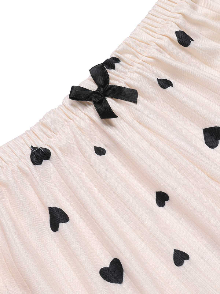 Heart Bow Spaghetti Strap Pajamas, vintage pajamas, retro nightwear - perfect for women who love vintage and retro fashion
