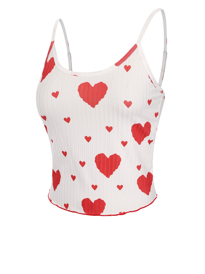 Hearts Knit Spaghetti Strap Pajamas, vintage pajamas, retro nightwear - perfect for women who love vintage and retro fashion