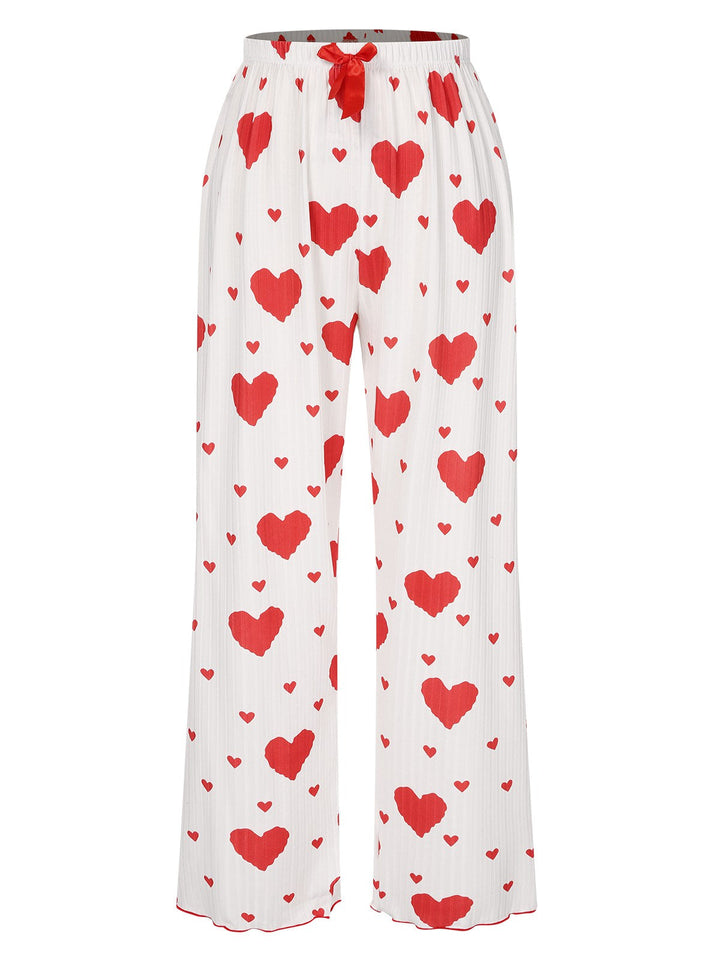 Hearts Knit Spaghetti Strap Pajamas, vintage pajamas, retro nightwear - perfect for women who love vintage and retro fashion