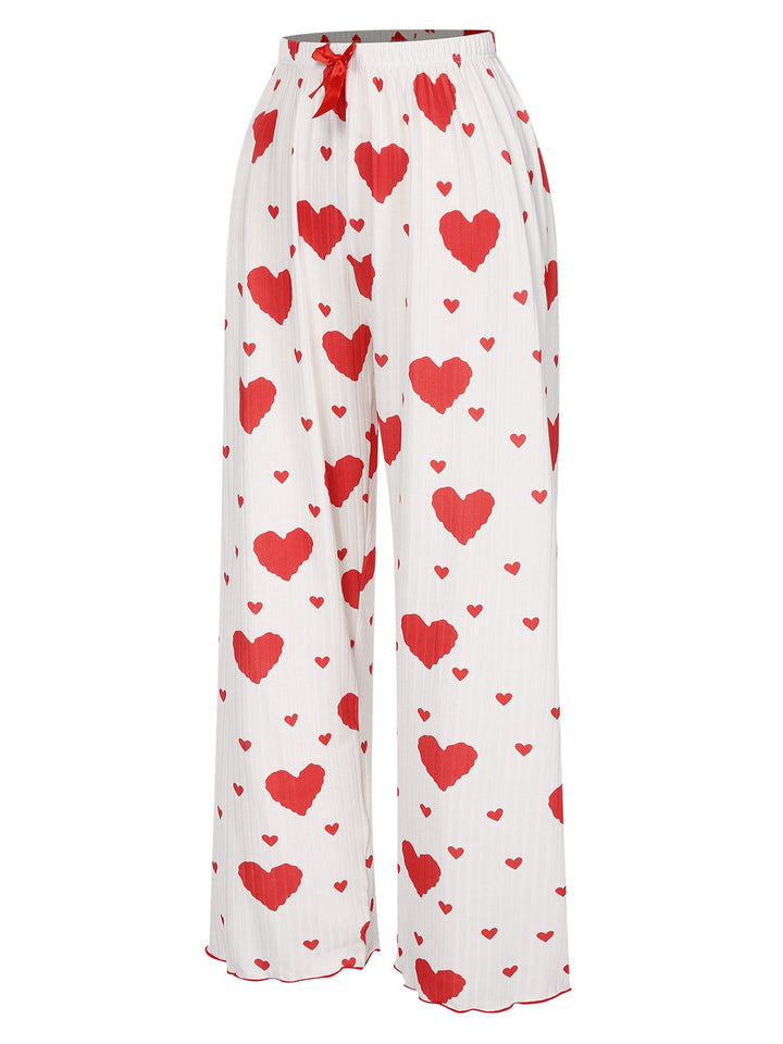 Hearts Knit Spaghetti Strap Pajamas, vintage pajamas, retro nightwear - perfect for women who love vintage and retro fashion