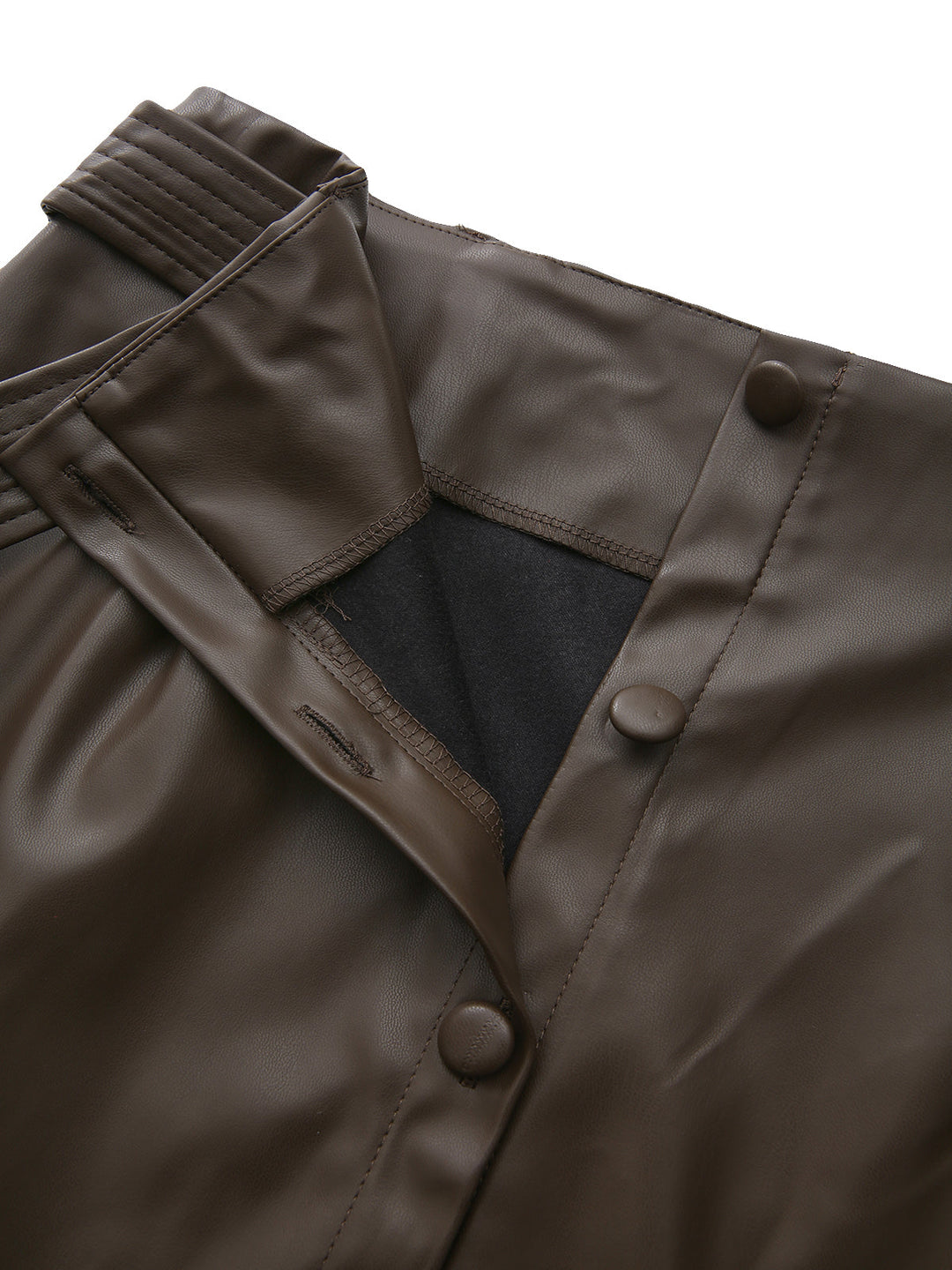 Belted PU Leather Vintage Maxi Skirt 7