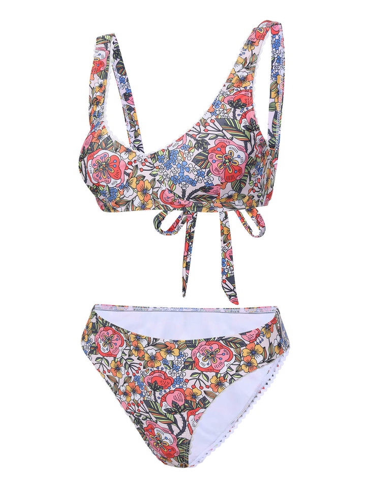 1970s Hippie Floral Wide Strap Swimsuit, vintage swimsuit, pin-up swimwear - perfect for women who love vintage and retro fashion