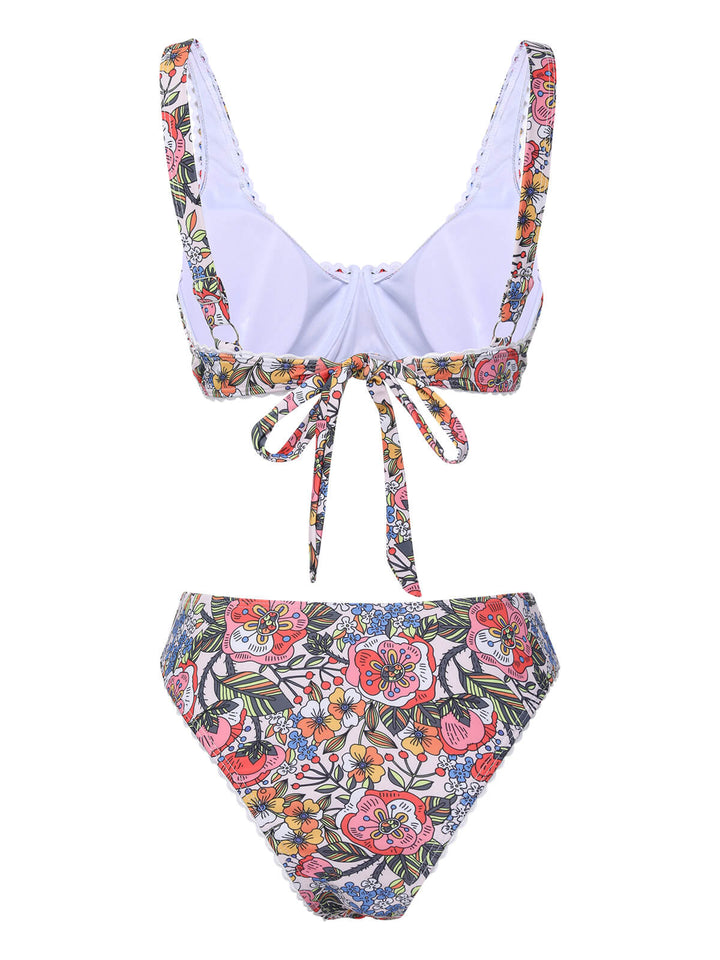 1970s Hippie Floral Wide Strap Swimsuit, vintage swimsuit, pin-up swimwear - perfect for women who love vintage and retro fashion