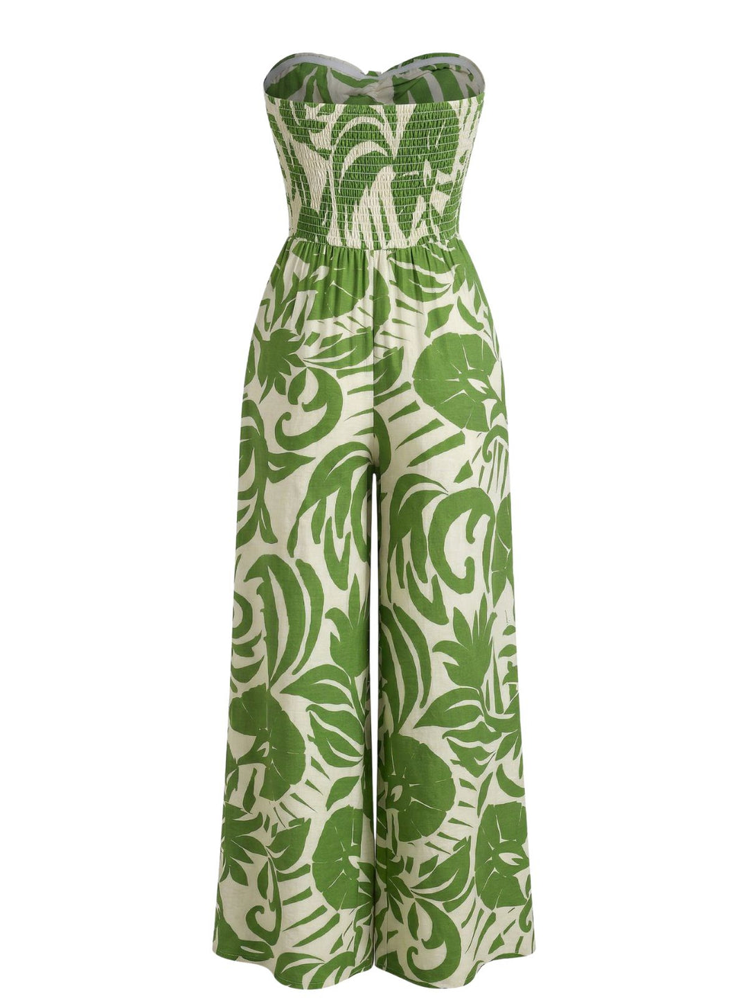 1970s Irregular Print Strapless Boho Jumpsuit - vintage romper, retro jumpsuit for vintage lovers