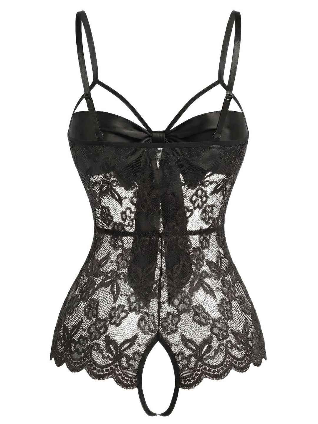 [Pre-Sale] Black Lace Satin Bow Adjustable Straps Lingerie, vintage fashion, retro style - perfect for women who love vintage and retro fashion