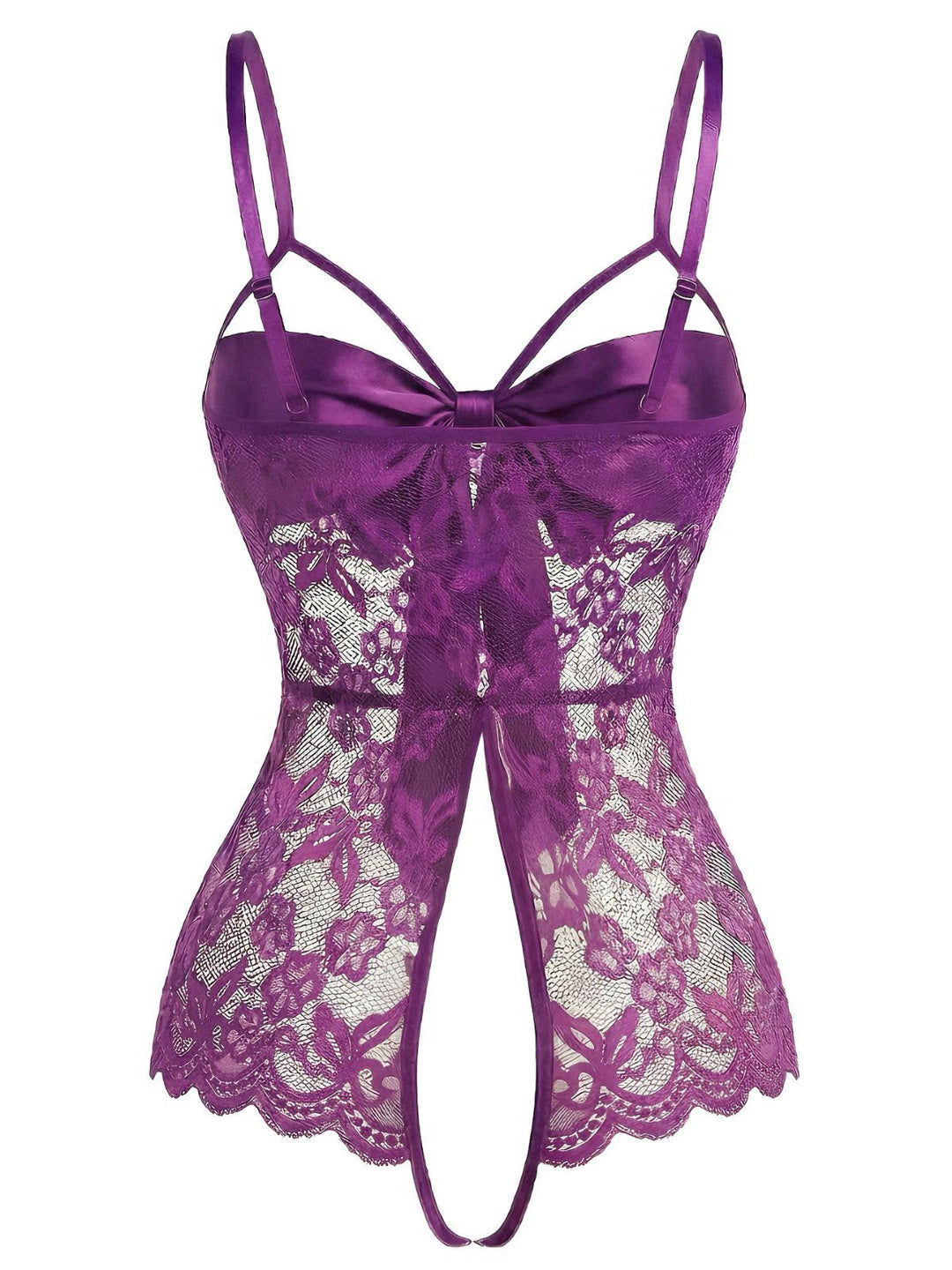 Lace Satin Bow Adjustable Straps Lingerie - vintage fashion, retro style