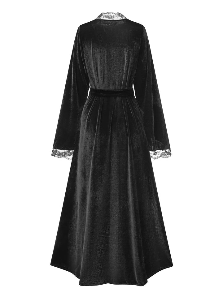 Lace Trim Velvet Lounge | | vintage fashion, retro style