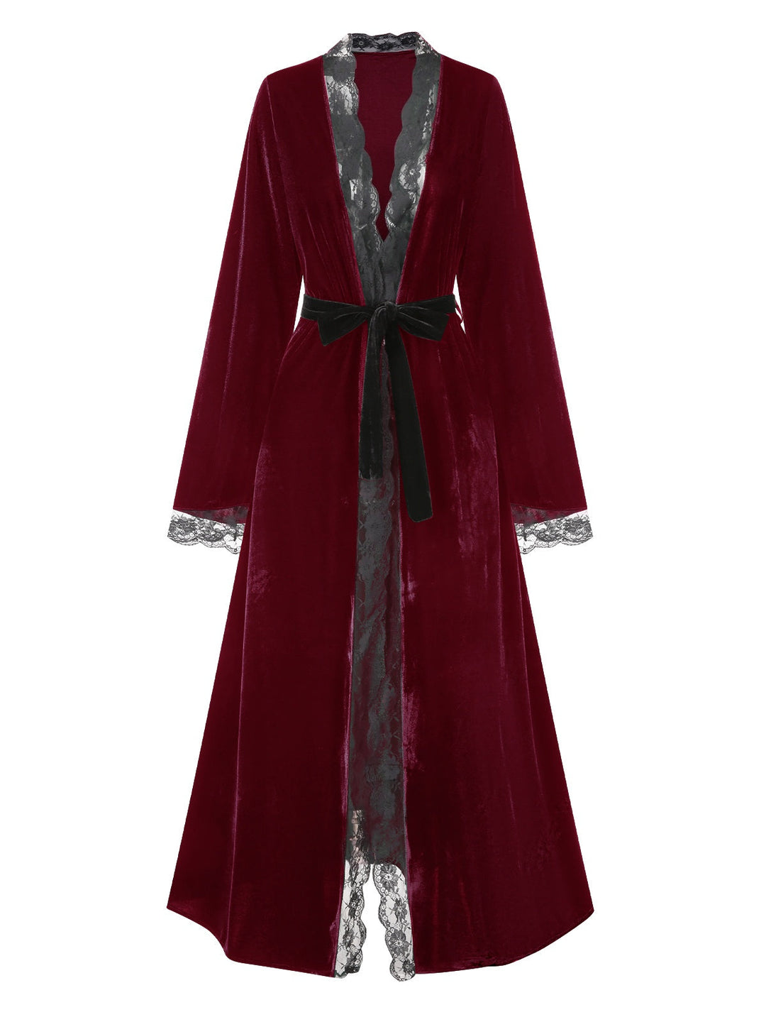 Lace Trim Velvet Lounge | | vintage fashion, retro style