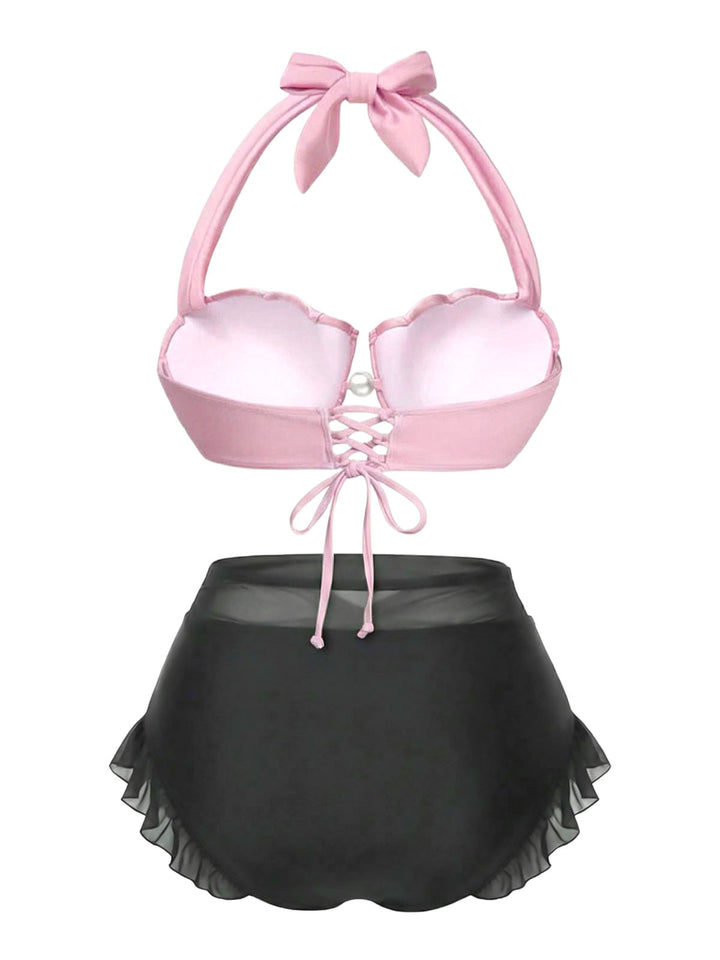 1970s Mermaid Shell Halter Bikini Set - vintage fashion, retro style