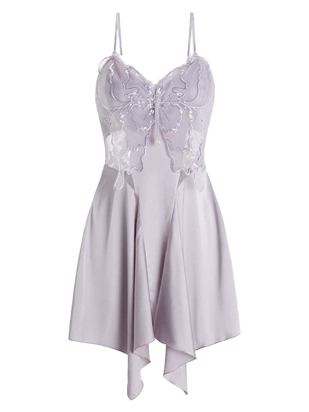 Lavender Lace Patchwork Stitching Butterfly Nightgown - vintage nightgown, retro sleepwear