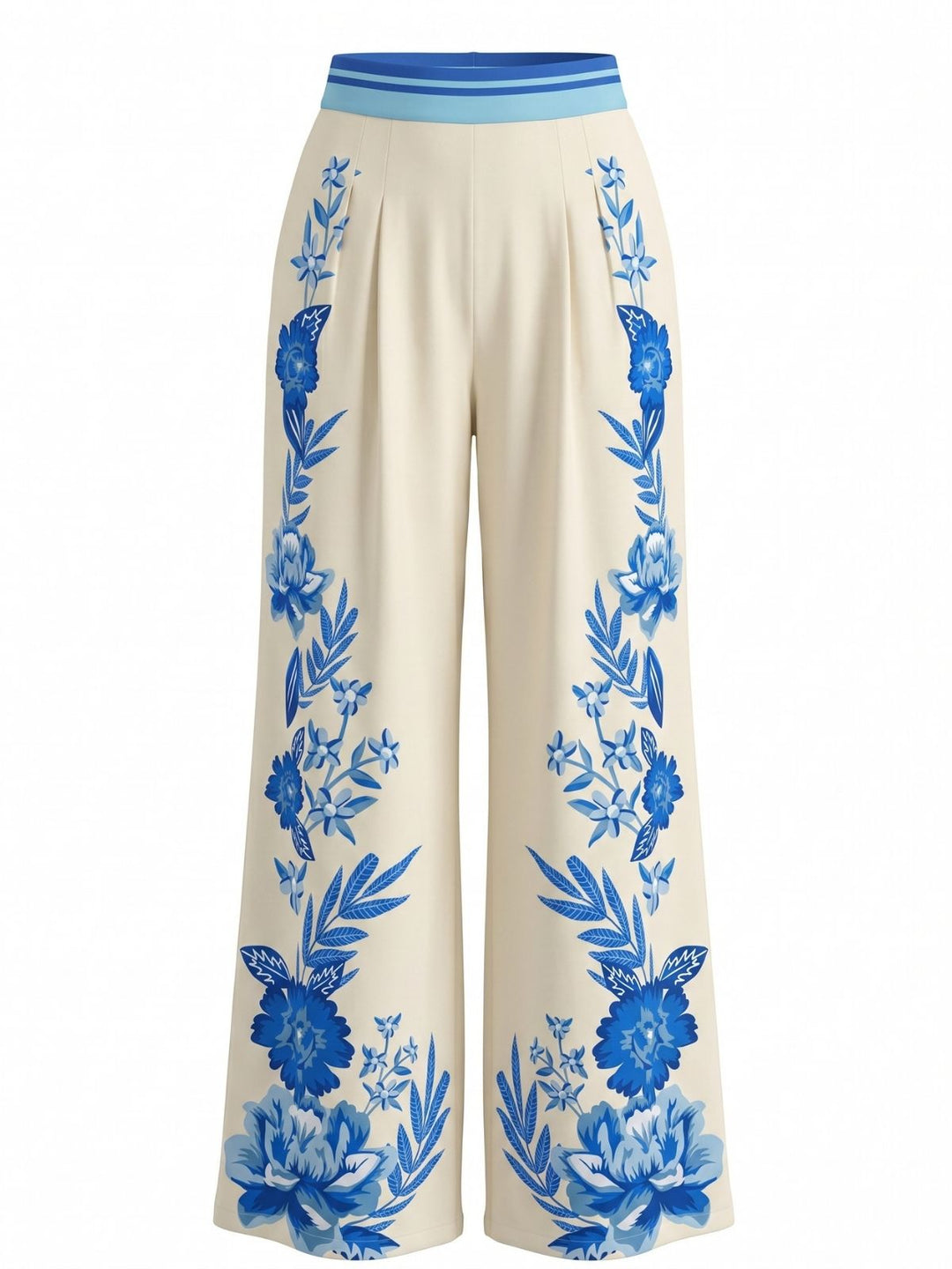 1970s Print High Waist Wide Leg Pants 3