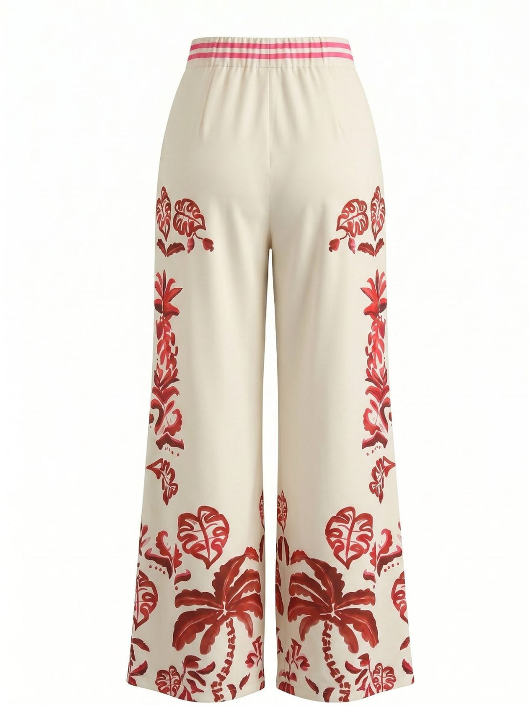 1970s Print High Waist Wide Leg Pants 6