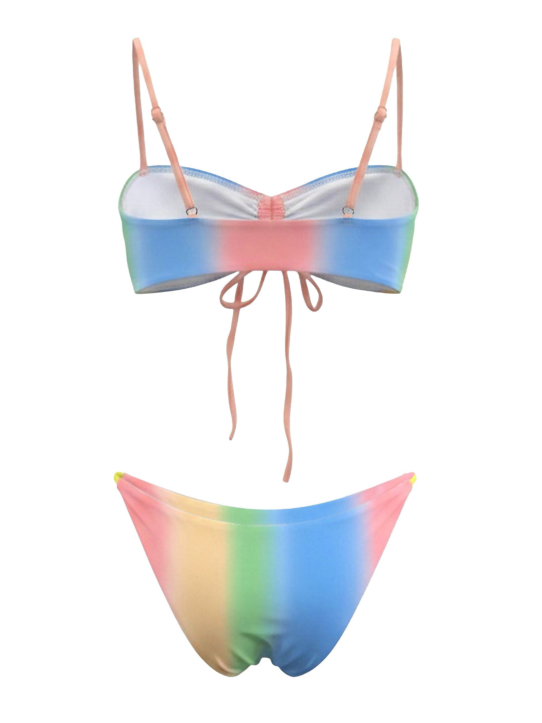 Rainbow Gradient High Waist Bikini Set, vintage swimsuit, swimwear - perfect for women who love vintage and retro fashion