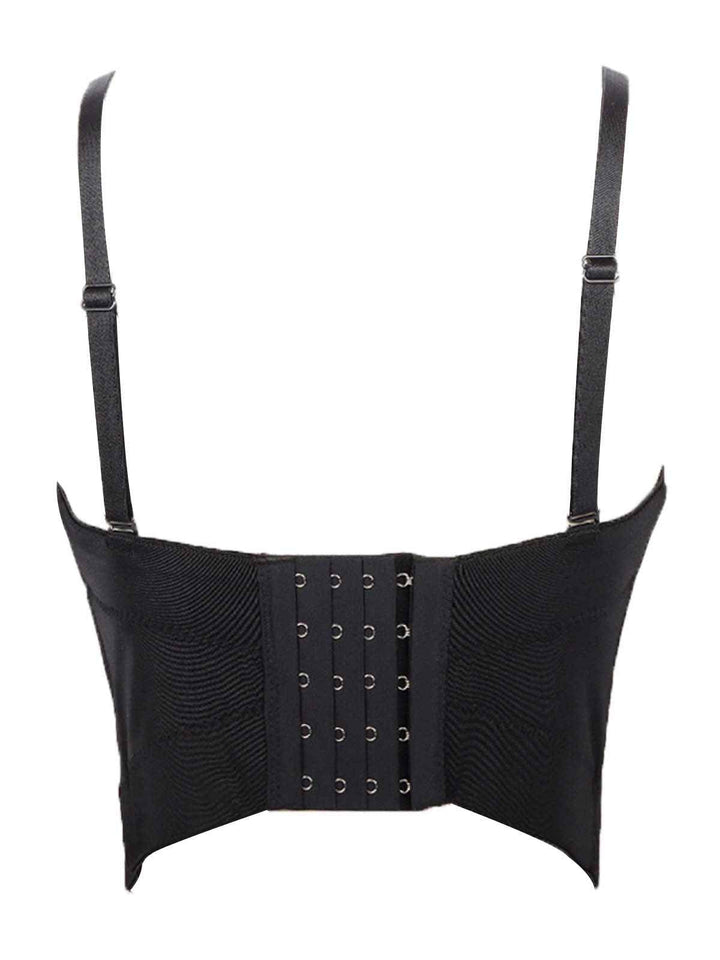 1970s Rhinestone Pearl Spaghetti Strap Corset Top - vintage fashion, retro style