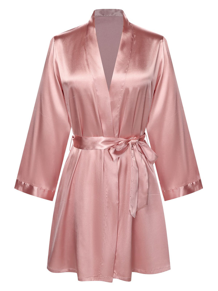 She adds this Satin Solid Belted Robes and suddenly it&