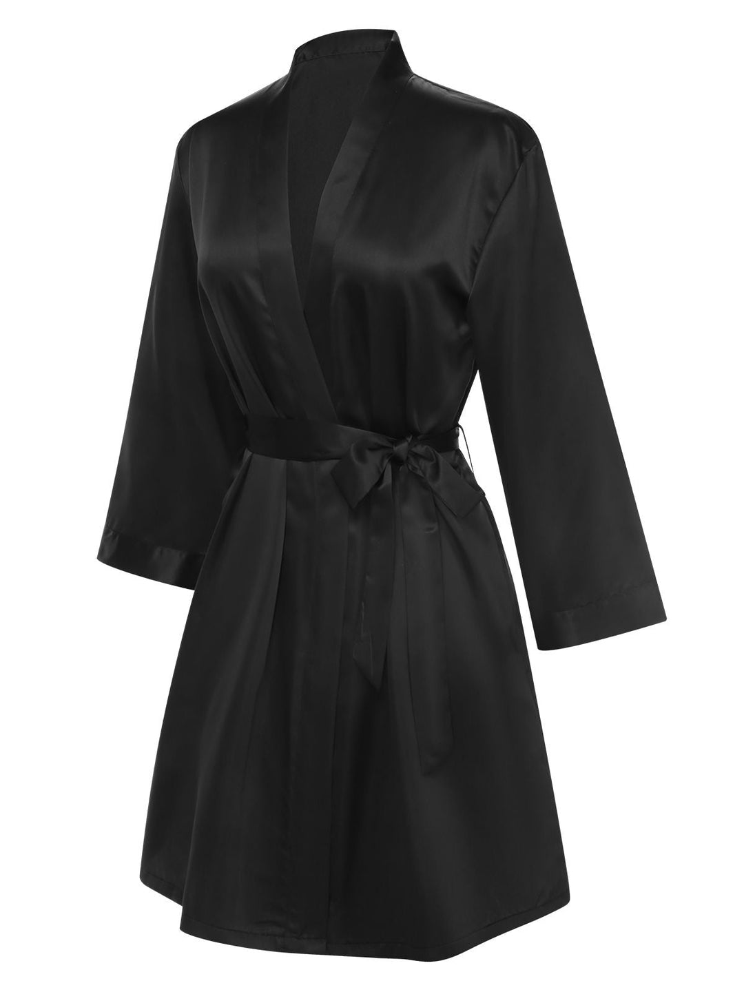 She adds this Satin Solid Belted Robes and suddenly it&