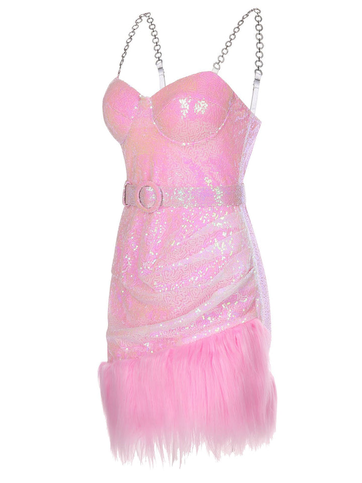 1970s Sequined Feather Spaghetti Strap Dress, vintage dress, retro fashion - perfect for women who love vintage and retro fashion
