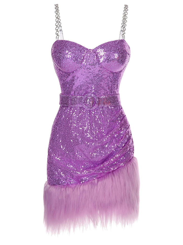 1970s Sequined Feather Spaghetti Strap Dress, vintage dress, retro fashion - perfect for women who love vintage and retro fashion