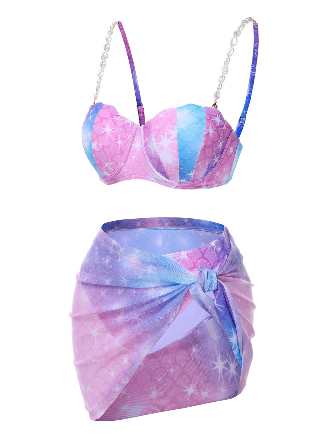 1970s Shell Pearl Chain Swimsuit &amp; Cover-Up: 1970s Riviera elegance, reimagined for her