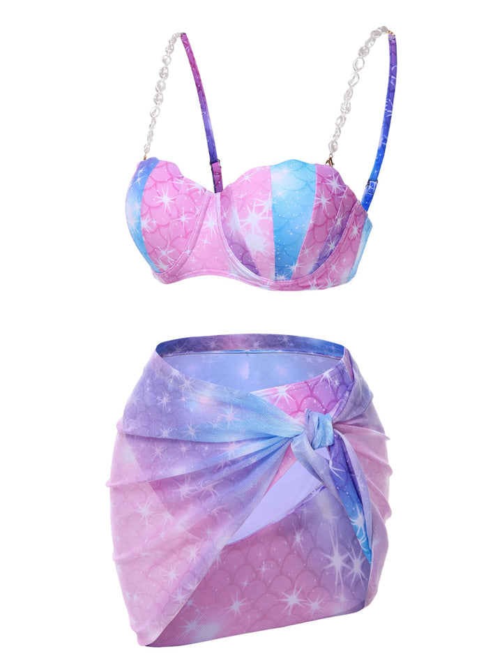 1970s Shell Pearl Chain Swimsuit &amp; Cover-Up: 1970s Riviera elegance, reimagined for her