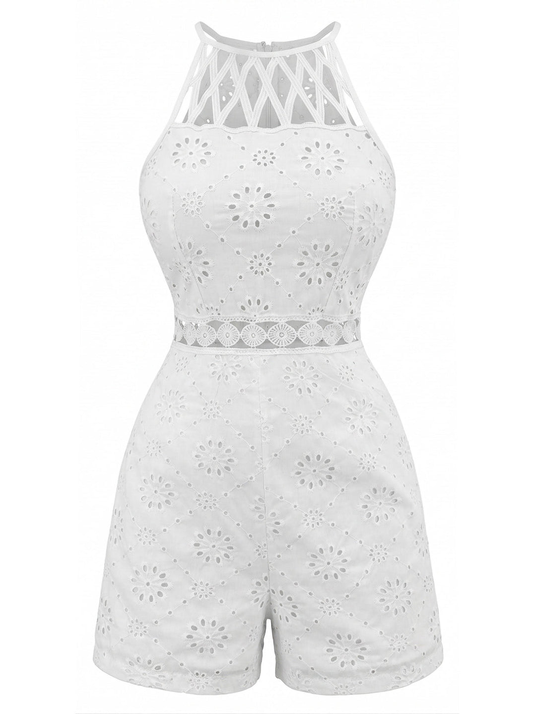 1970s Sleeveless Round Neck Vintage Romper, vintage romper, retro jumpsuit - perfect for women who love vintage and retro fashion