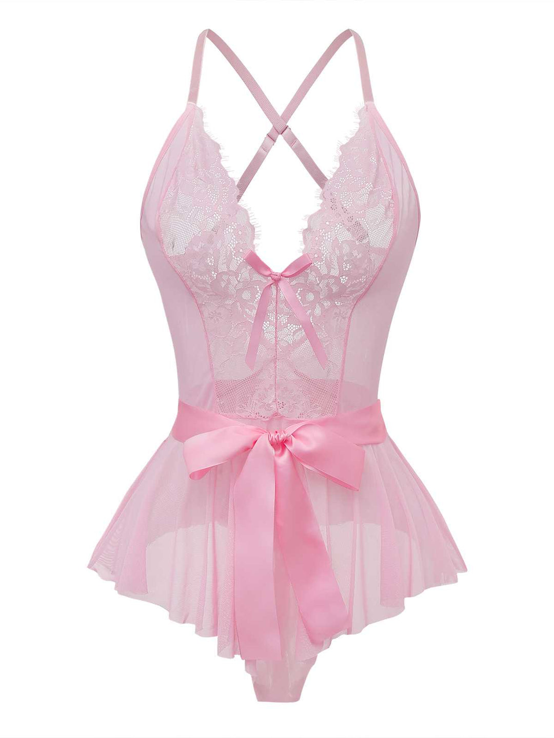Slip Floral Lace Bow Nightgown - vintage nightgown, retro sleepwear