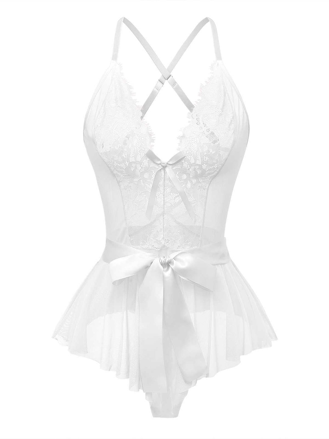 Slip Floral Lace Bow Nightgown - vintage nightgown, retro sleepwear
