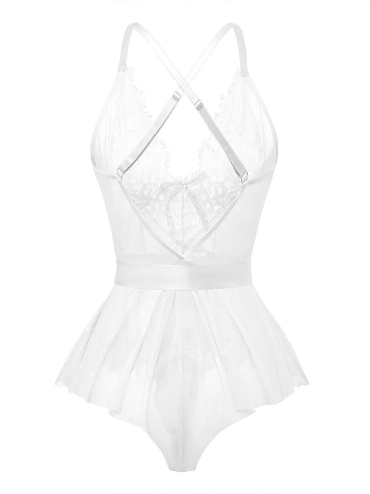 Slip Floral Lace Bow Nightgown - vintage nightgown, retro sleepwear