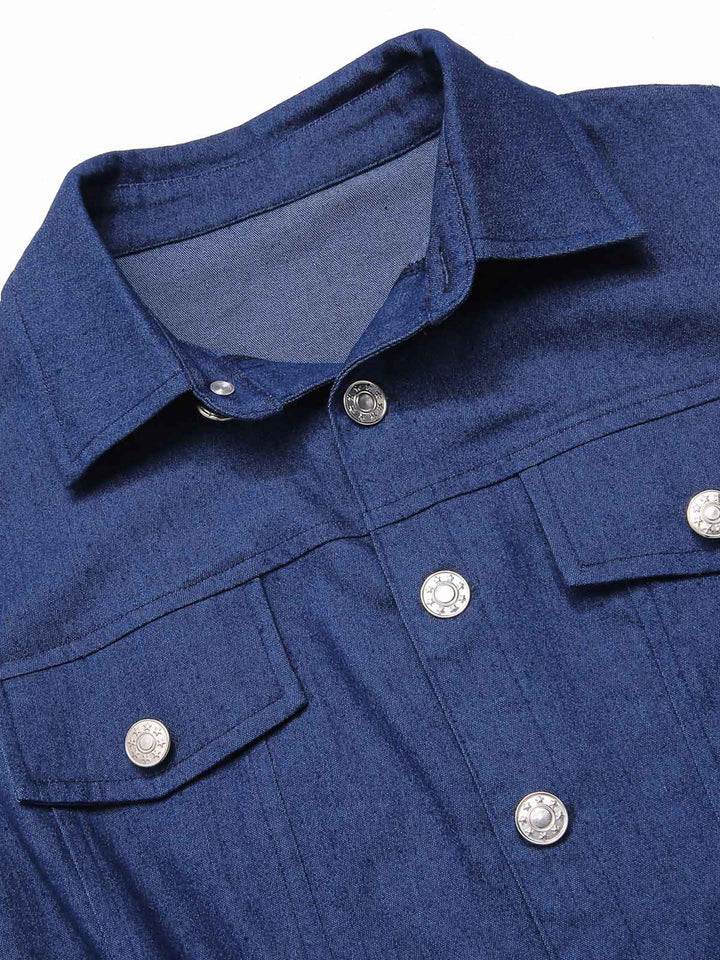 This 1970s Solid Cotton Sleeveless Denim Romper whispers 1970s secrets to those who notice